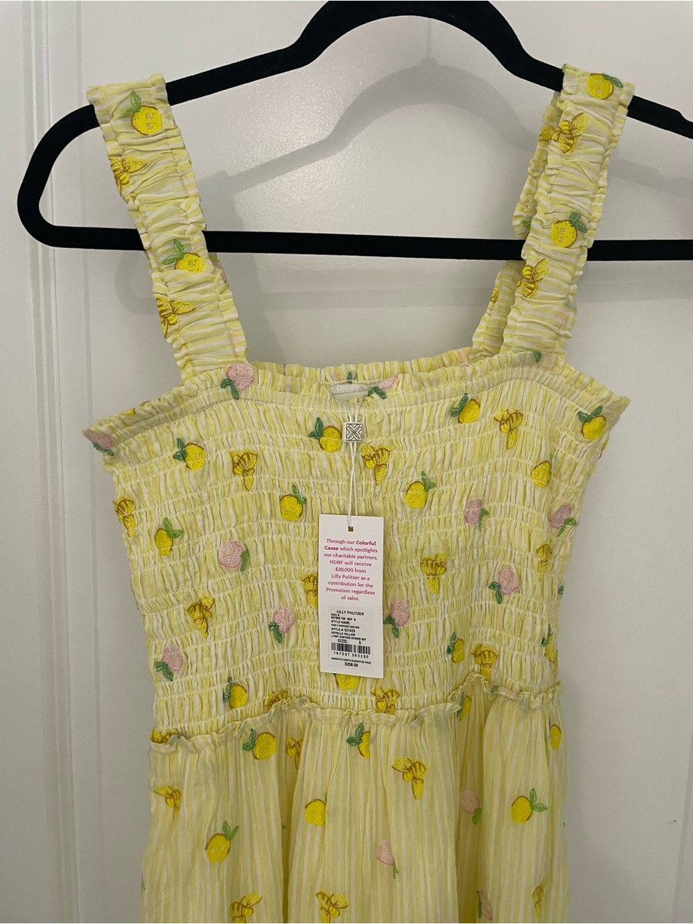 NEW Lilly Pulitzer Hadly Smocked Maxi Dress Size S Estelle Yellow Embroidered 18 - Picture 6 of 15